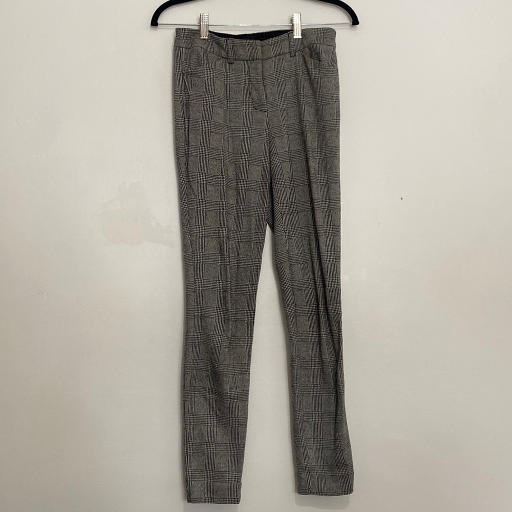 Express plaid grey and black dress pants trousers size 0R skinny mid rise